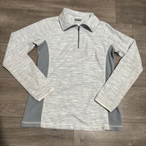 Columbia Sweater Womens Medium Blue Gray Quarter Zip Pullover Ladies Casual
